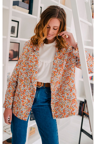 Veste fleuris - Blanc