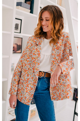 Veste fleuris - Blanc