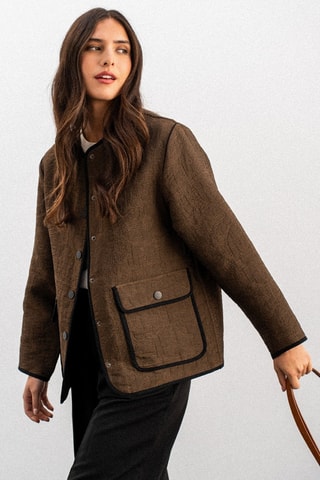 Veste oversize matelassée - Marron