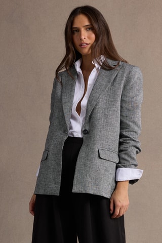 Veste en lin - Gris chiné