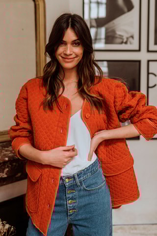 Veste oversize matelassée - Orange