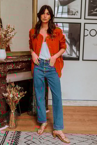 Veste oversize matelassée - Orange