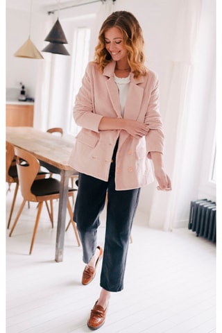 Veste côtelée - Rose pâle