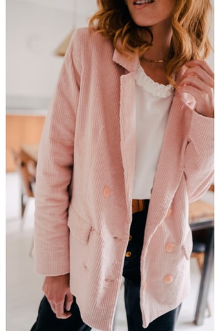 Veste côtelée - Rose pâle