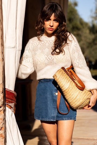 Pull en alpaga et mohair - Écru