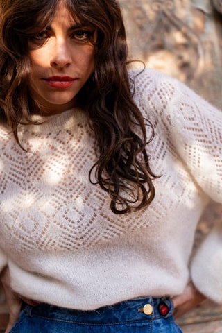 Pull en alpaga et mohair - Écru