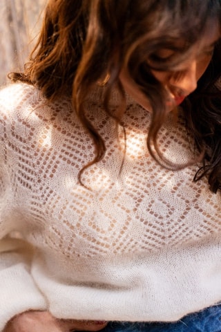 Pull en alpaga et mohair - Écru
