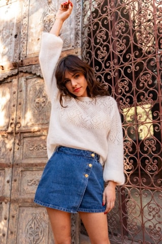 Pull en alpaga et mohair - Écru