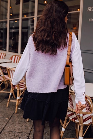 Pull en laine et mohair sans manches - Lilas