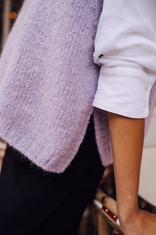 Pull en laine et mohair sans manches - Lilas