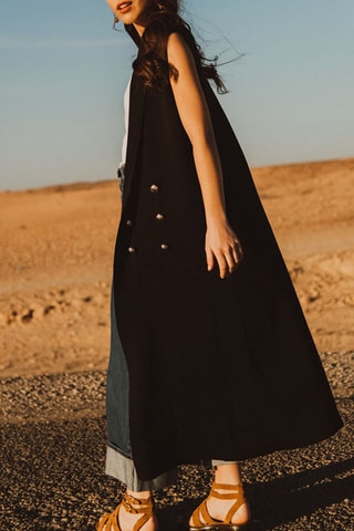 Gilet long sans manches - Noir
