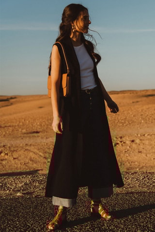 Gilet long sans manches - Noir