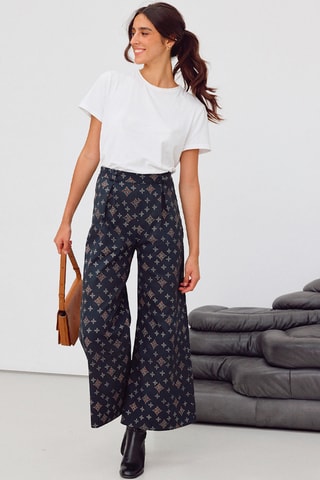 Pantalon wide legs - Bleu marine
