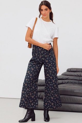 Pantalon wide legs - Bleu marine