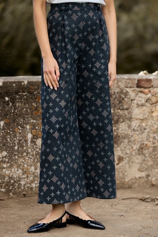 Pantalon wide legs - Bleu marine