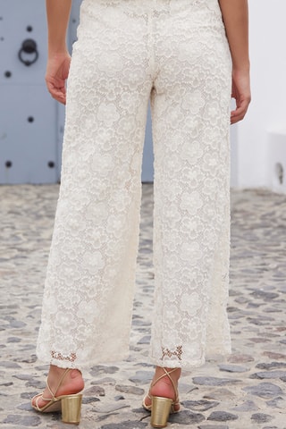 Pantalon wide legs - Écru