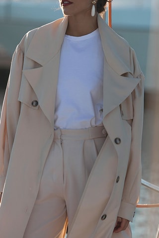 Pantalon taille haute - Beige