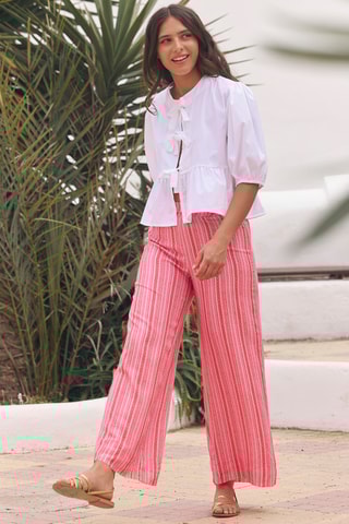 Pantalon wide legs - Rose