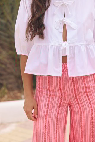 Pantalon wide legs - Rose