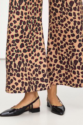 Pantalon wide legs taille haute - Beige