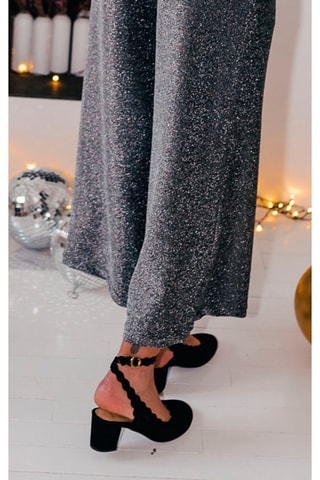 Pantalon wide legs - Gris irisé