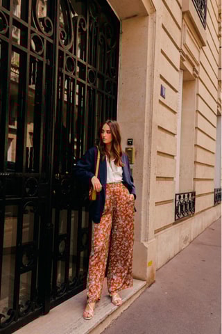 Pantalon taille haute - Marron