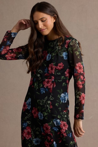 Robe longue fleuris - Noir