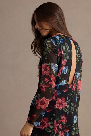 Robe longue fleuris - Noir