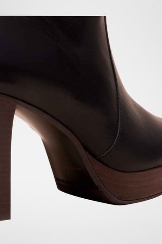 Bottines plateformes en cuir - Noir