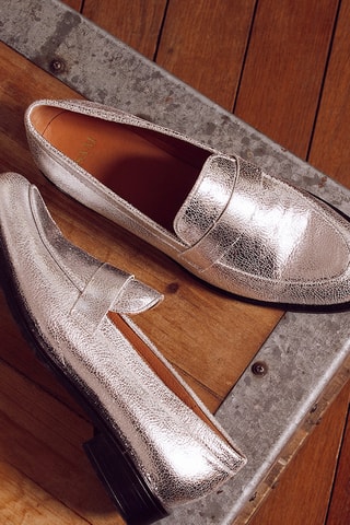 Mocassins en cuir - Argenté