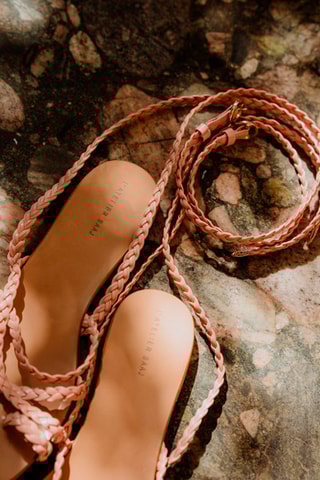 Sandales montantes - Rose