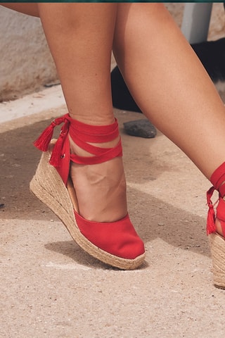 Espadrilles compensées - Rouge