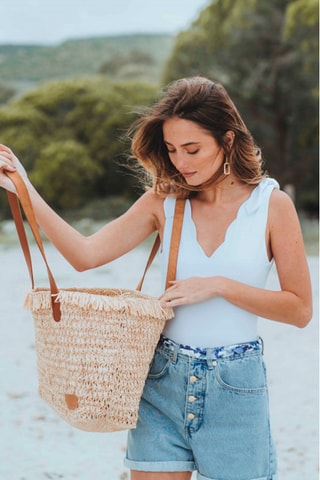 Cabas tressé - Beige