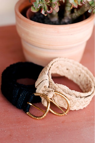 Ceinture tressée - Noir