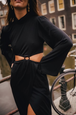 Robe longue fendue - Noir