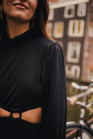 Robe longue fendue - Noir