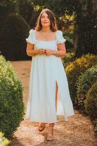 Robe longue fendue - Blanc