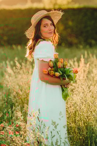 Robe longue fendue - Blanc