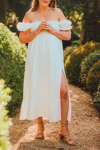 Robe longue fendue - Blanc