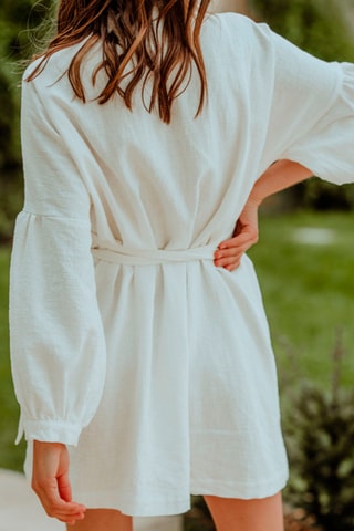 Robe courte en lin - Blanc