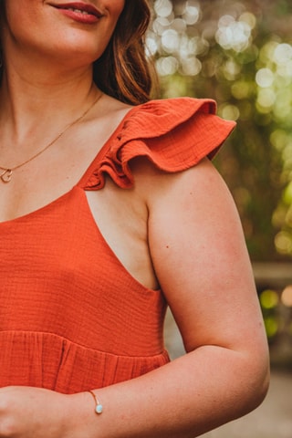 Robe volantée en coton biologique - Rouille