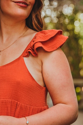 Robe volantée en coton biologique - Rouille