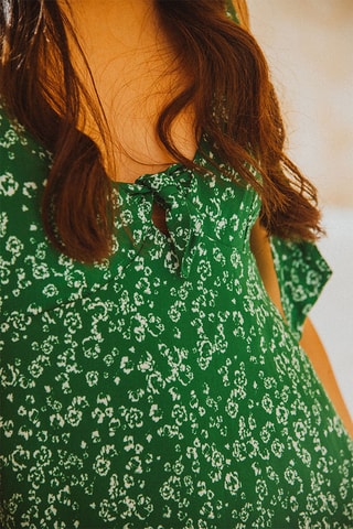 Robe courte fleuris - Vert