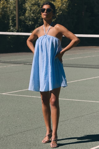Robe rayée courte - Ciel
