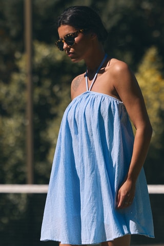 Robe rayée courte - Ciel