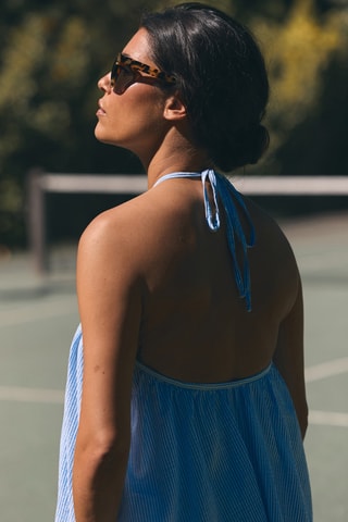 Robe rayée courte - Ciel