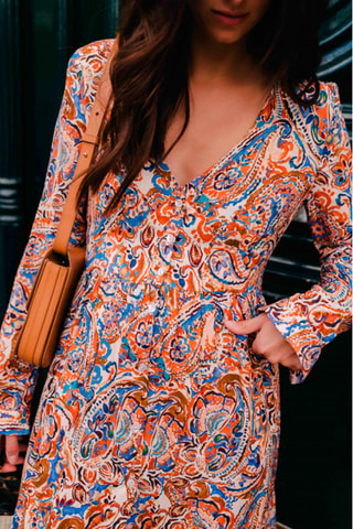 Robe longue fendue - Orange