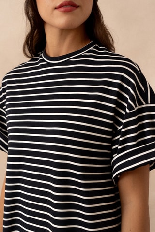 Robe courte oversize rayée - Noir