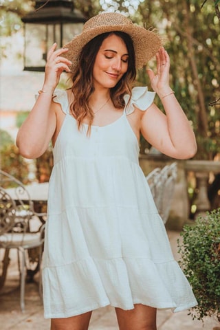 Robe volantée courte - Blanc