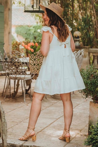 Robe volantée courte - Blanc